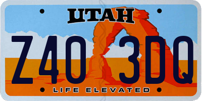 UT license plate Z403DQ