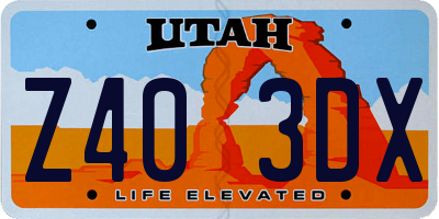 UT license plate Z403DX