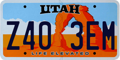 UT license plate Z403EM