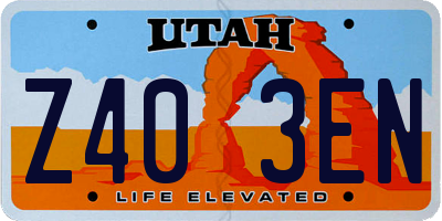 UT license plate Z403EN