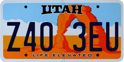 UT license plate Z403EU
