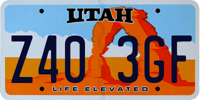 UT license plate Z403GF