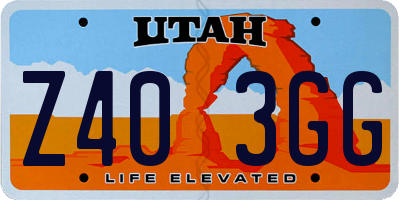 UT license plate Z403GG