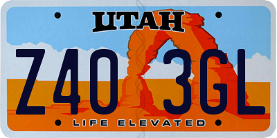 UT license plate Z403GL