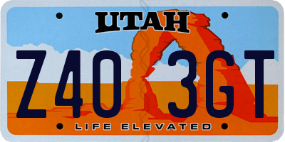 UT license plate Z403GT