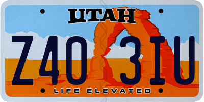 UT license plate Z403IU
