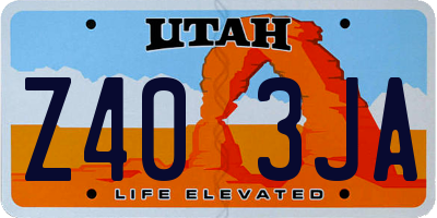 UT license plate Z403JA