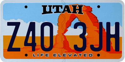 UT license plate Z403JH