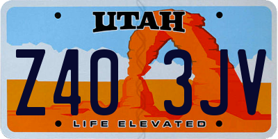 UT license plate Z403JV