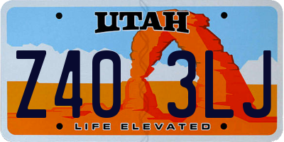 UT license plate Z403LJ
