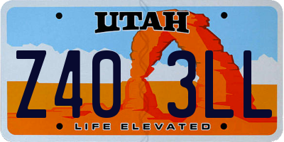 UT license plate Z403LL