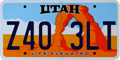 UT license plate Z403LT