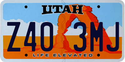 UT license plate Z403MJ