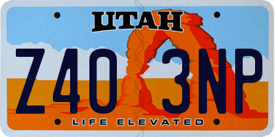 UT license plate Z403NP