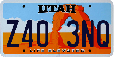 UT license plate Z403NQ