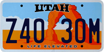 UT license plate Z403OM