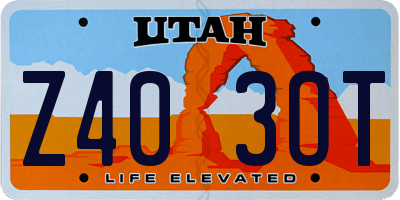 UT license plate Z403OT