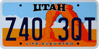 UT license plate Z403QT
