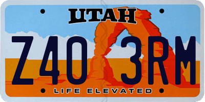 UT license plate Z403RM