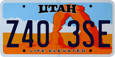 UT license plate Z403SE