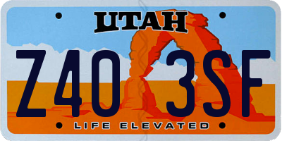 UT license plate Z403SF