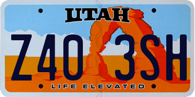 UT license plate Z403SH