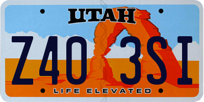 UT license plate Z403SI