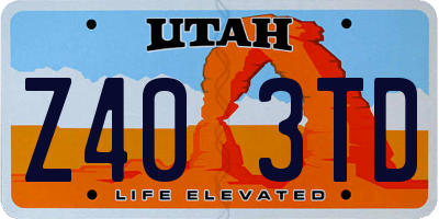 UT license plate Z403TD