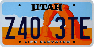 UT license plate Z403TE