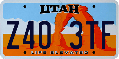 UT license plate Z403TF