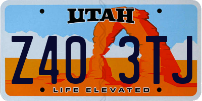 UT license plate Z403TJ