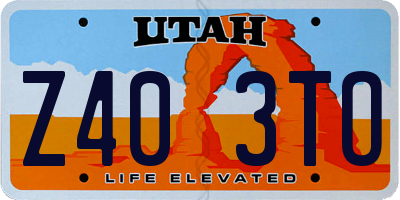 UT license plate Z403TO
