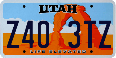 UT license plate Z403TZ