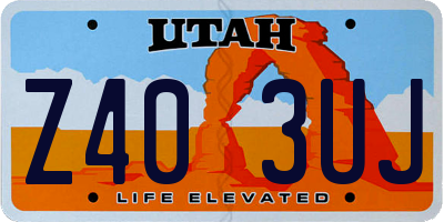 UT license plate Z403UJ