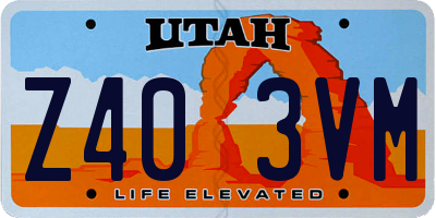 UT license plate Z403VM