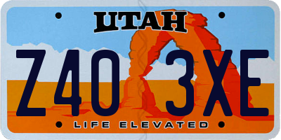 UT license plate Z403XE