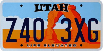 UT license plate Z403XG