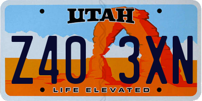 UT license plate Z403XN