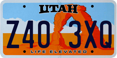 UT license plate Z403XQ