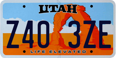UT license plate Z403ZE