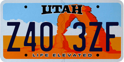 UT license plate Z403ZF