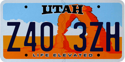 UT license plate Z403ZH