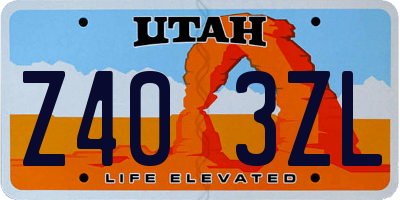 UT license plate Z403ZL