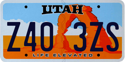 UT license plate Z403ZS