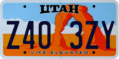 UT license plate Z403ZY