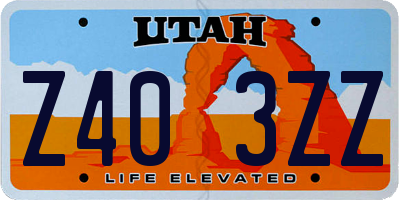 UT license plate Z403ZZ