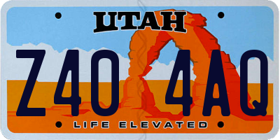 UT license plate Z404AQ