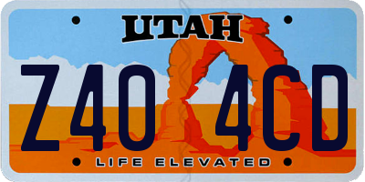 UT license plate Z404CD