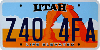 UT license plate Z404FA
