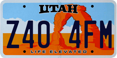 UT license plate Z404FM